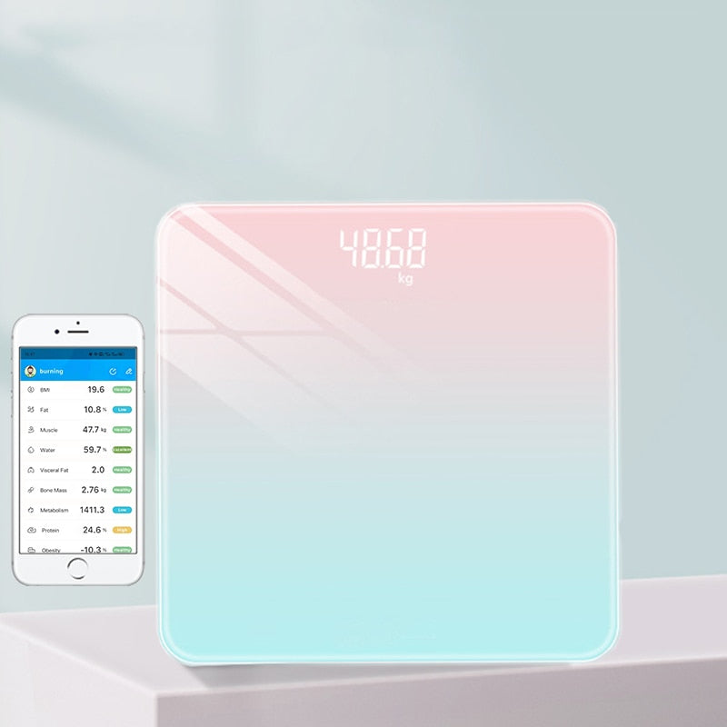 Bluetooth Body Scale BMI Bathroom Scales Smart Electronic Scales LCD Digital Weight Scale Balance Body Composition Analyzer