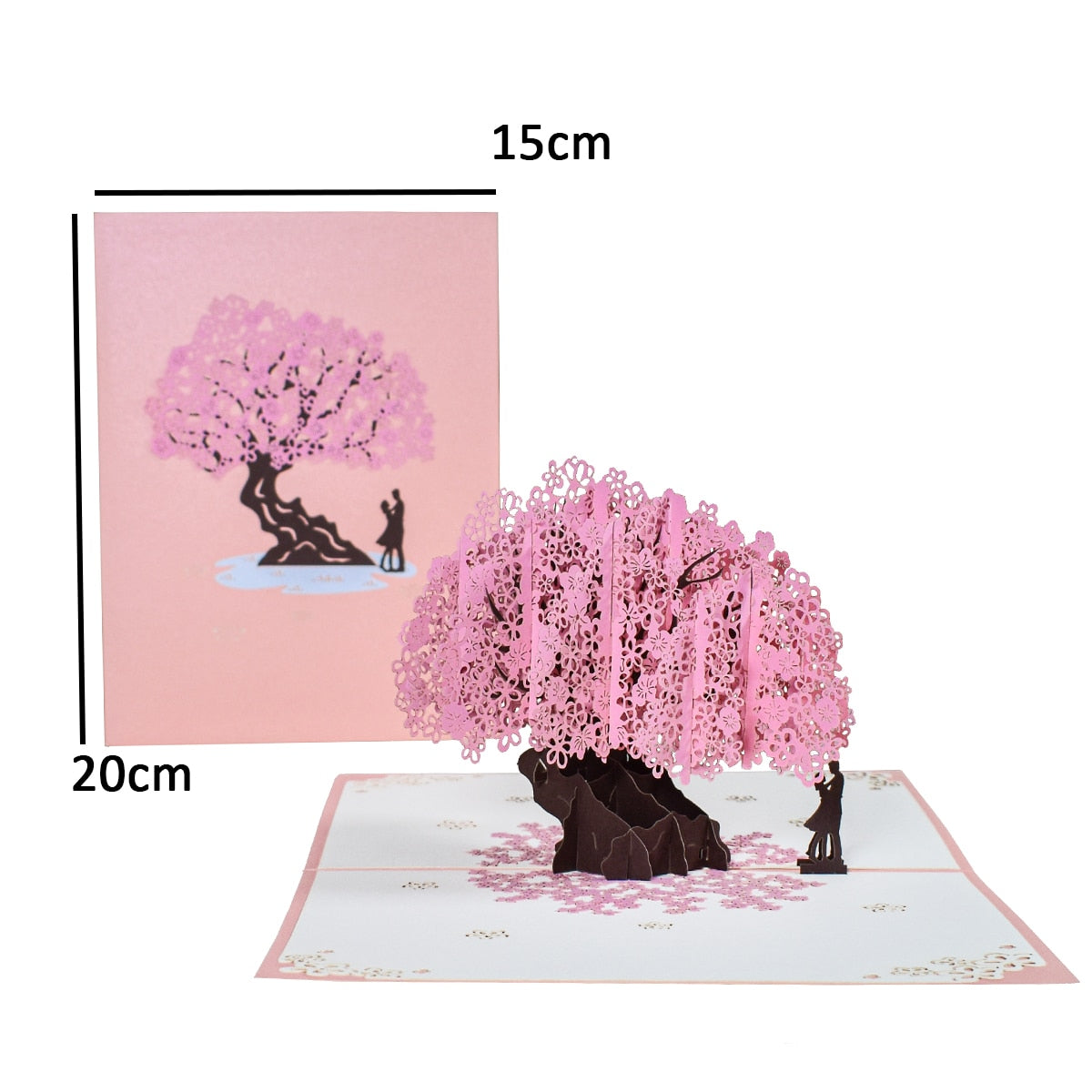 3D Pop-Up Cards Flowers Birthday Card Anniversary Gifts Postcard Maple Cherry Tree Wedding Invitations Greeting Cards