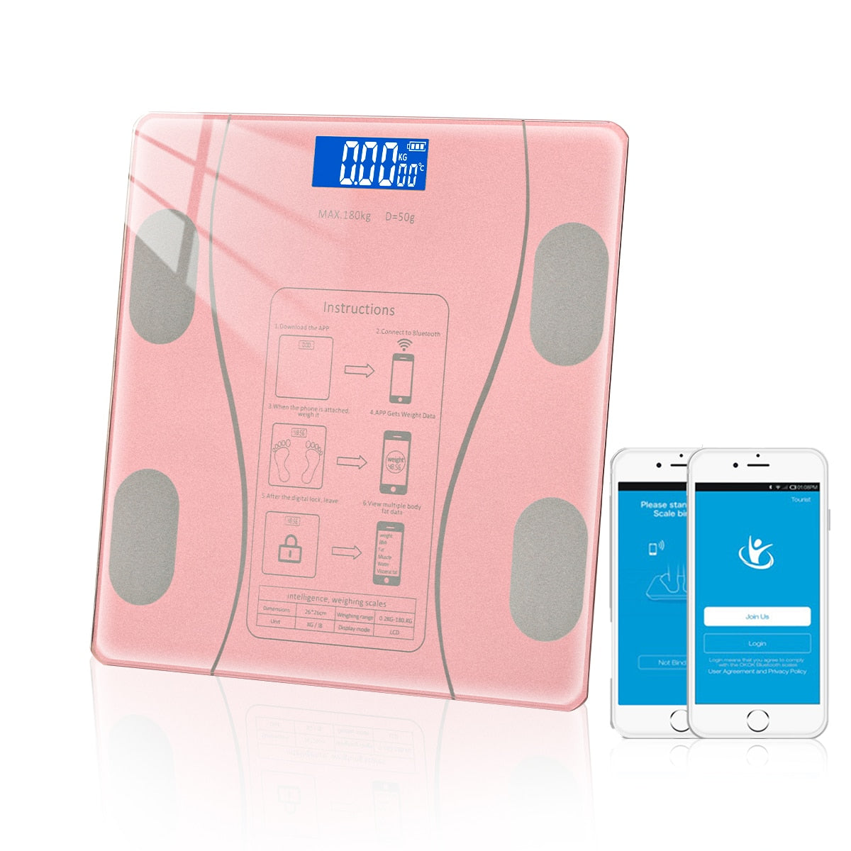 Bluetooth Body Scale BMI Bathroom Scales Smart Electronic Scales LCD Digital Weight Scale Balance Body Composition Analyzer