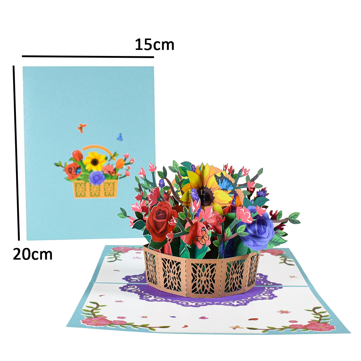 3D Pop-Up Cards Flowers Birthday Card Anniversary Gifts Postcard Maple Cherry Tree Wedding Invitations Greeting Cards